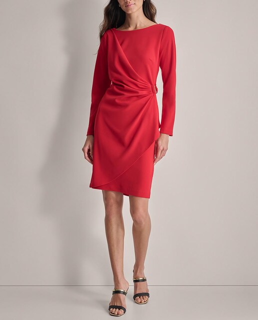 Imagen 0 de Vestido con cuello redondo y mangas largas