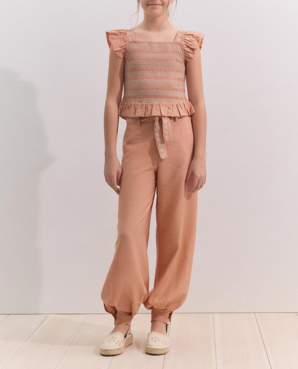 Imagen 0 de Pantalón carrot con citurón de niña