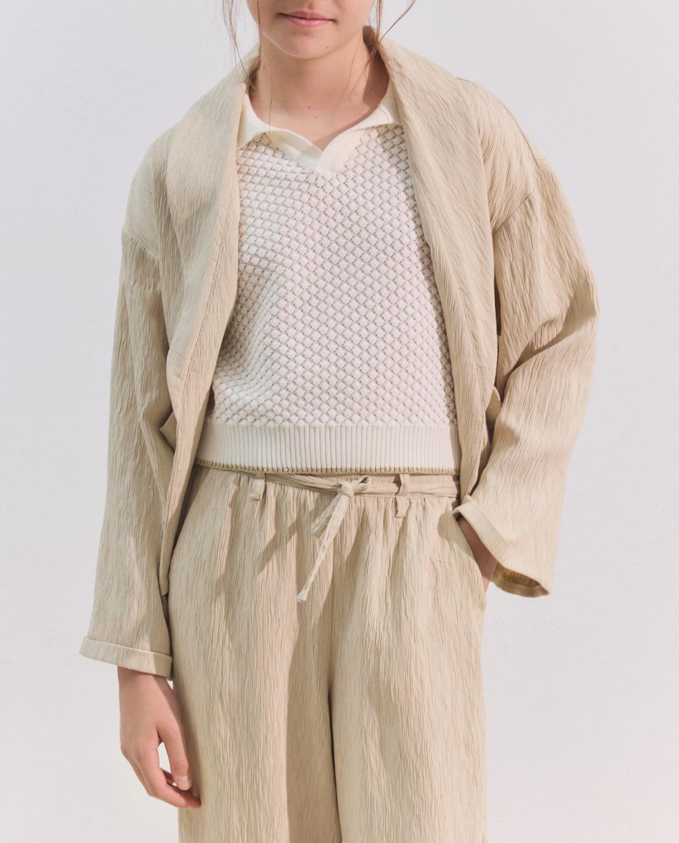Imagen 0 de Chaqueta fluída arrugada de niña