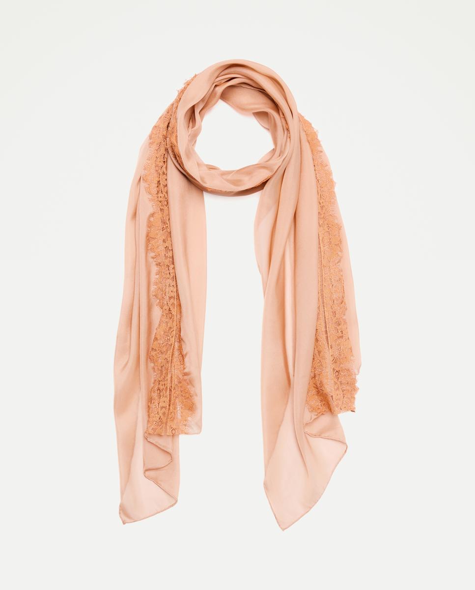 Imagen 0 de Chiffon 100% seda con detalles de encaje