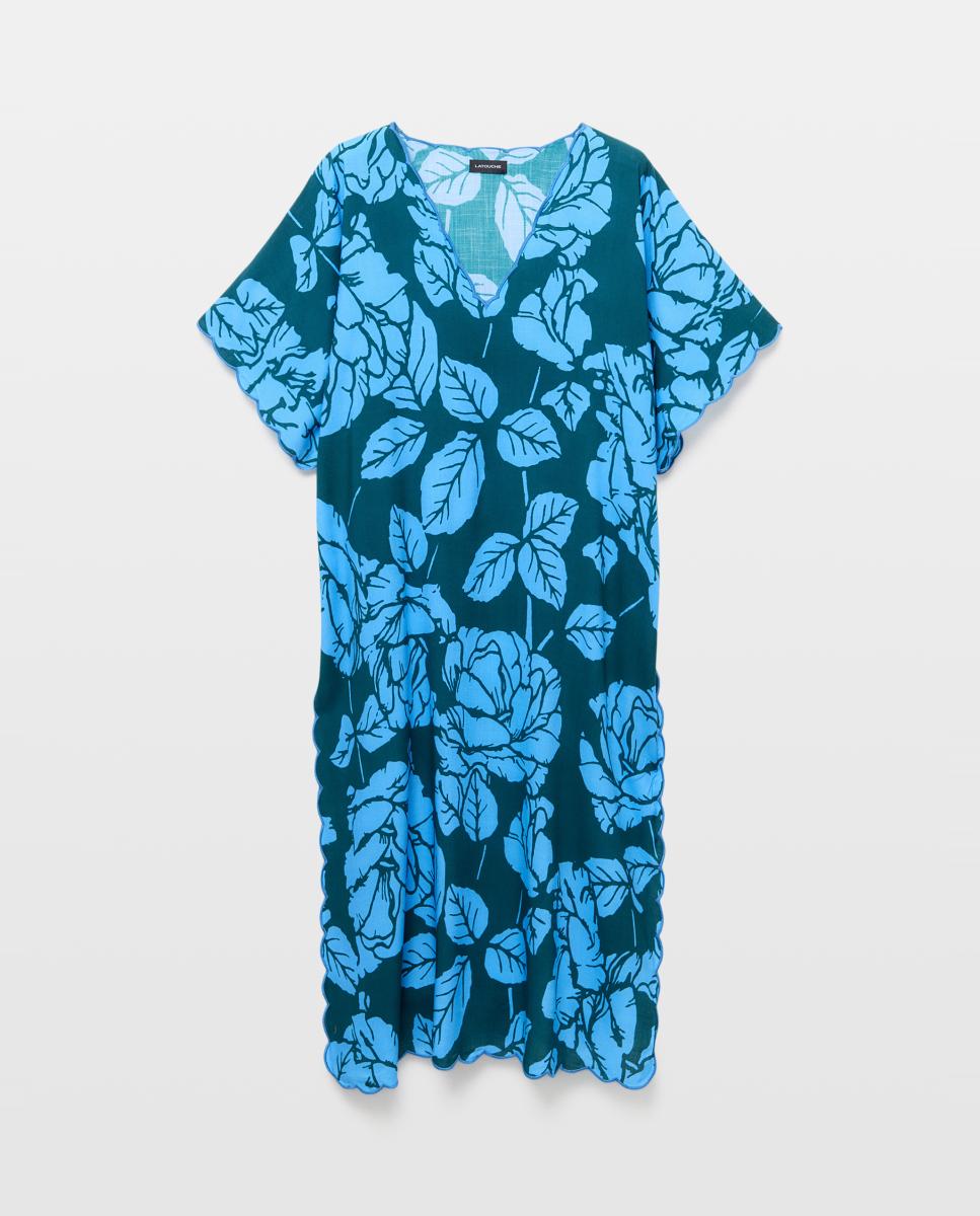 Imagen 0 de Kaftán de mujer con bordados laterales y estampado floral