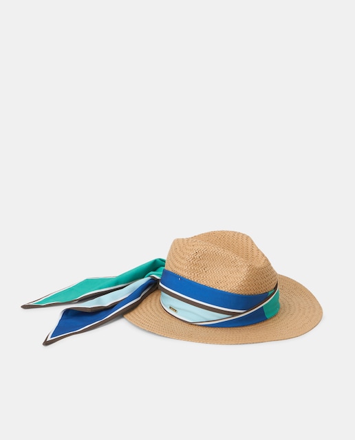 Imagen 0 de Sombrero panamá con fular estampado