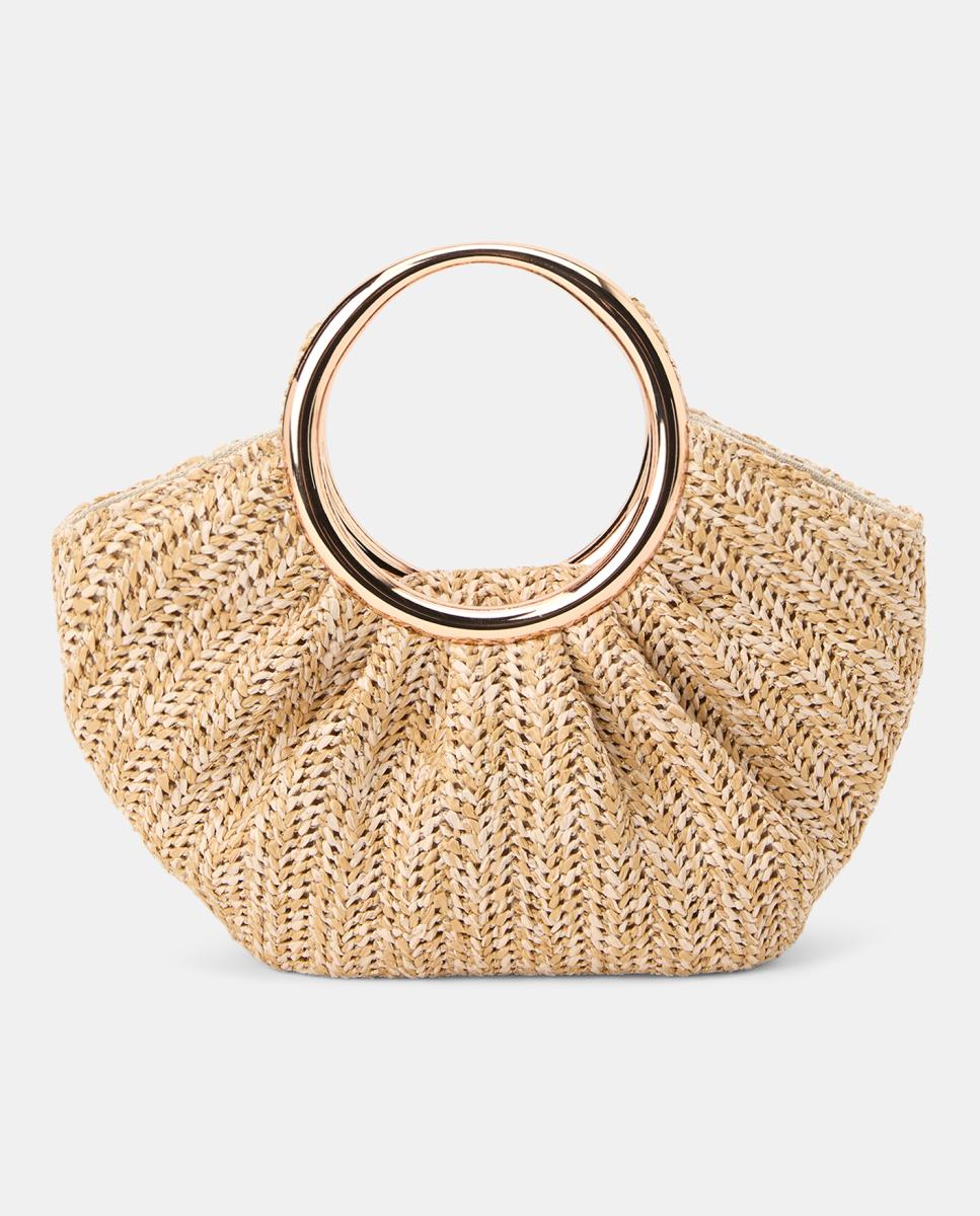 Imagen 0 de Clutch brillo con broche de bambú
