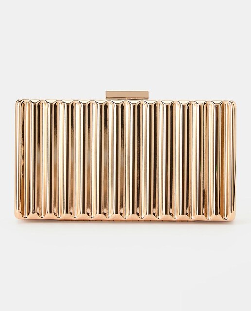 Imagen 0 de Clutch brillo con broche de bambú