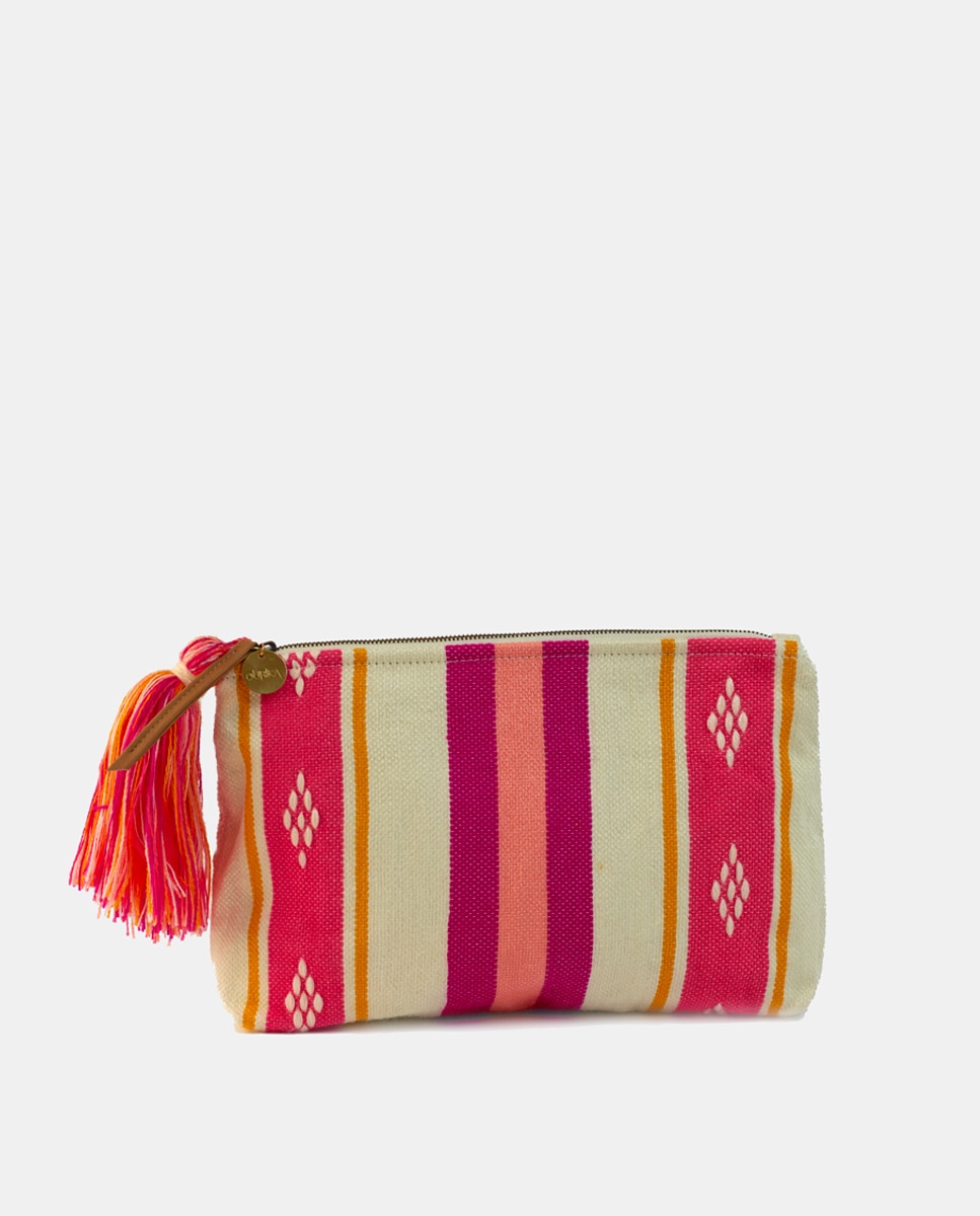 Imagen 0 de Cartera de mano Haik de algodón a rayas