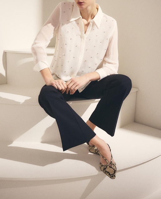 Imagen 0 de Blusa de mujer manga larga georgette bolitas