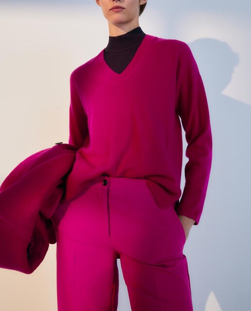 Imagen 0 de Jersey básico de mujer con cuello pico