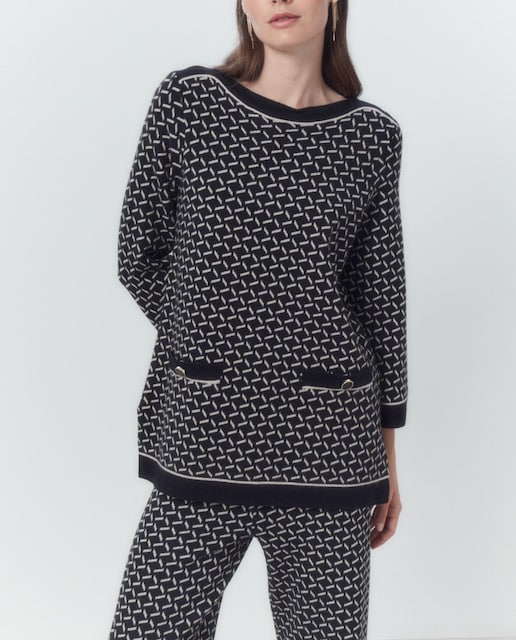 Imagen 0 de Suéter de mujer fantasía jacquard geométrico