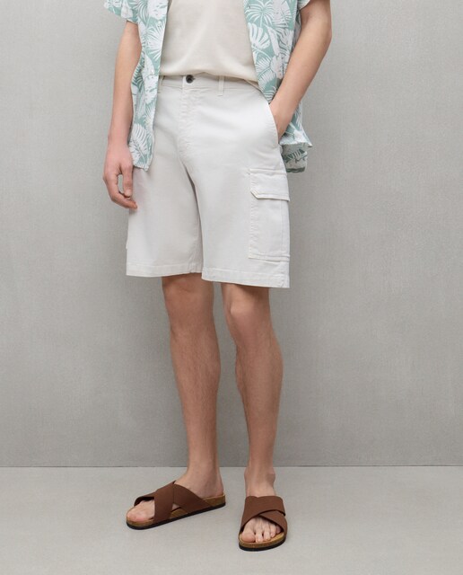 Imagen 0 de Bermuda de algodón multibolsillos de hombre tinte en prenda