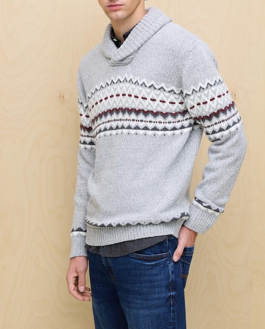 Imagen 0 de Jersey de jacquard de cuello chal de hombre