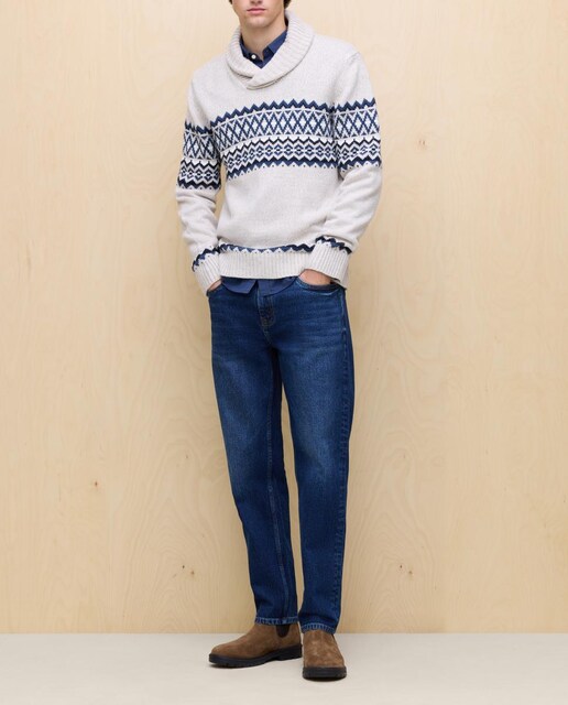 Imagen 0 de Jersey de jacquard de cuello chal de hombre
