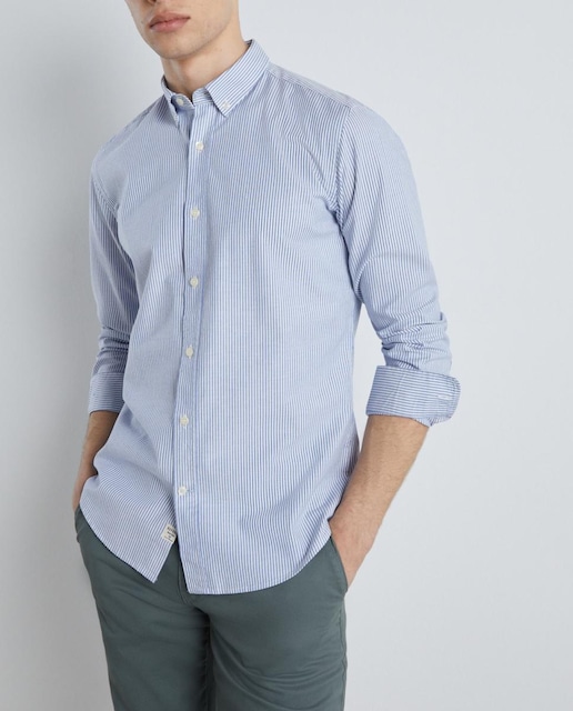 Imagen 0 de Camisa manga larga para hombre oxford rayas