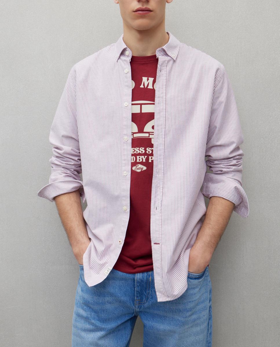 Imagen 0 de Camisa manga larga para hombre oxford rayas