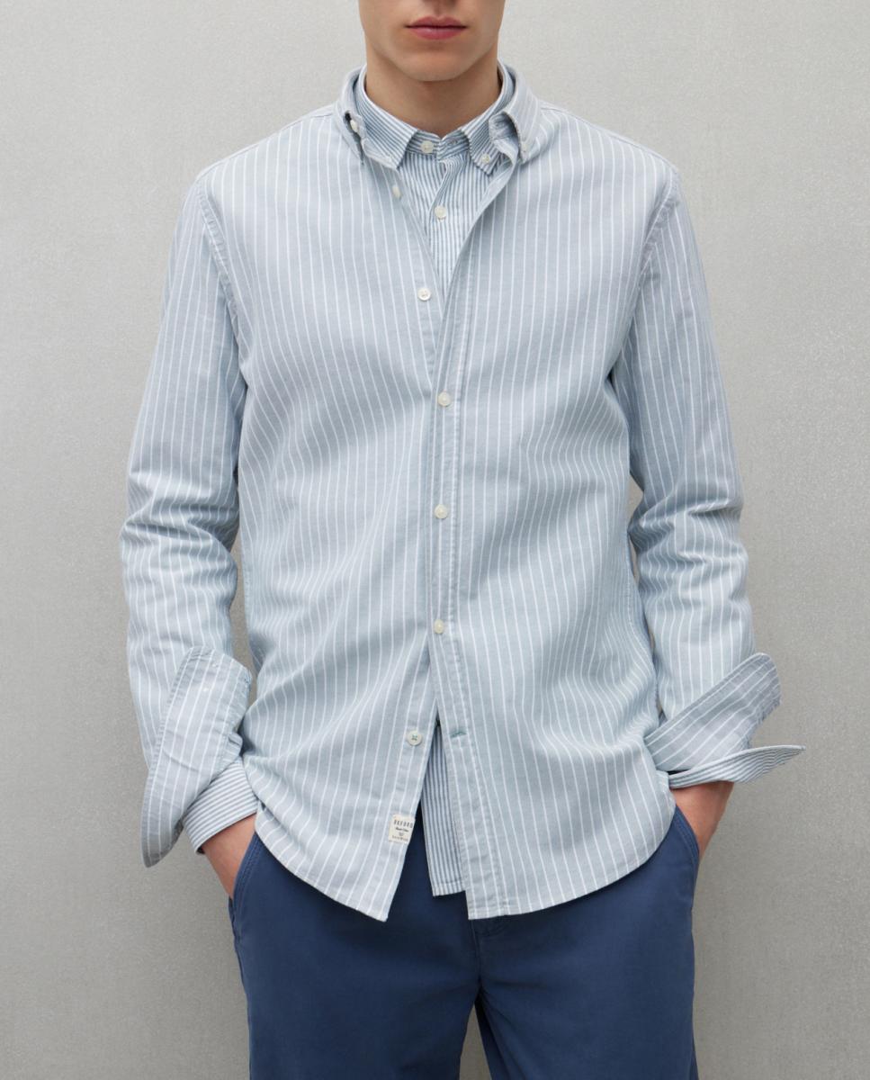 Imagen 0 de Camisa manga larga para hombre oxford rayas