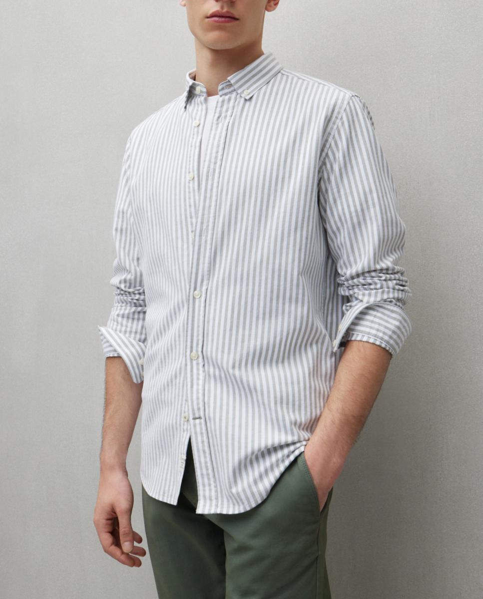 Imagen 0 de Camisa manga larga para hombre oxford rayas