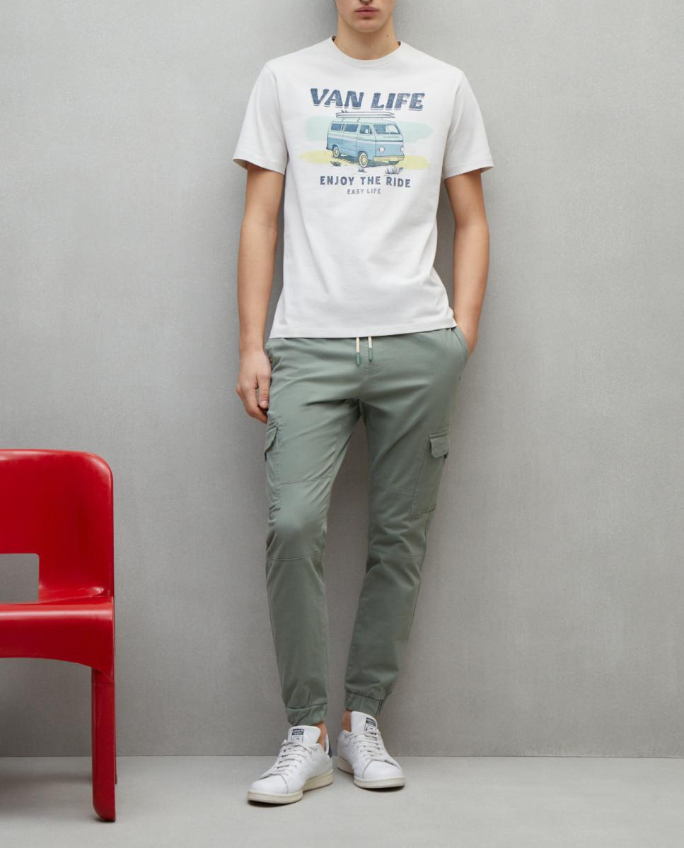 Imagen 0 de Pantalón de algodón jogger multibolsillos de hombre stretch