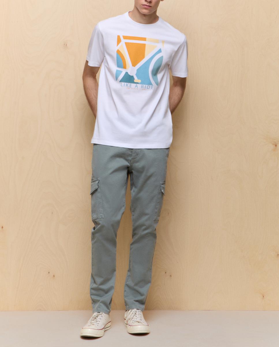 Imagen 0 de Pantalón de algodón multibolsillos skinny de hombre tinte en prenda