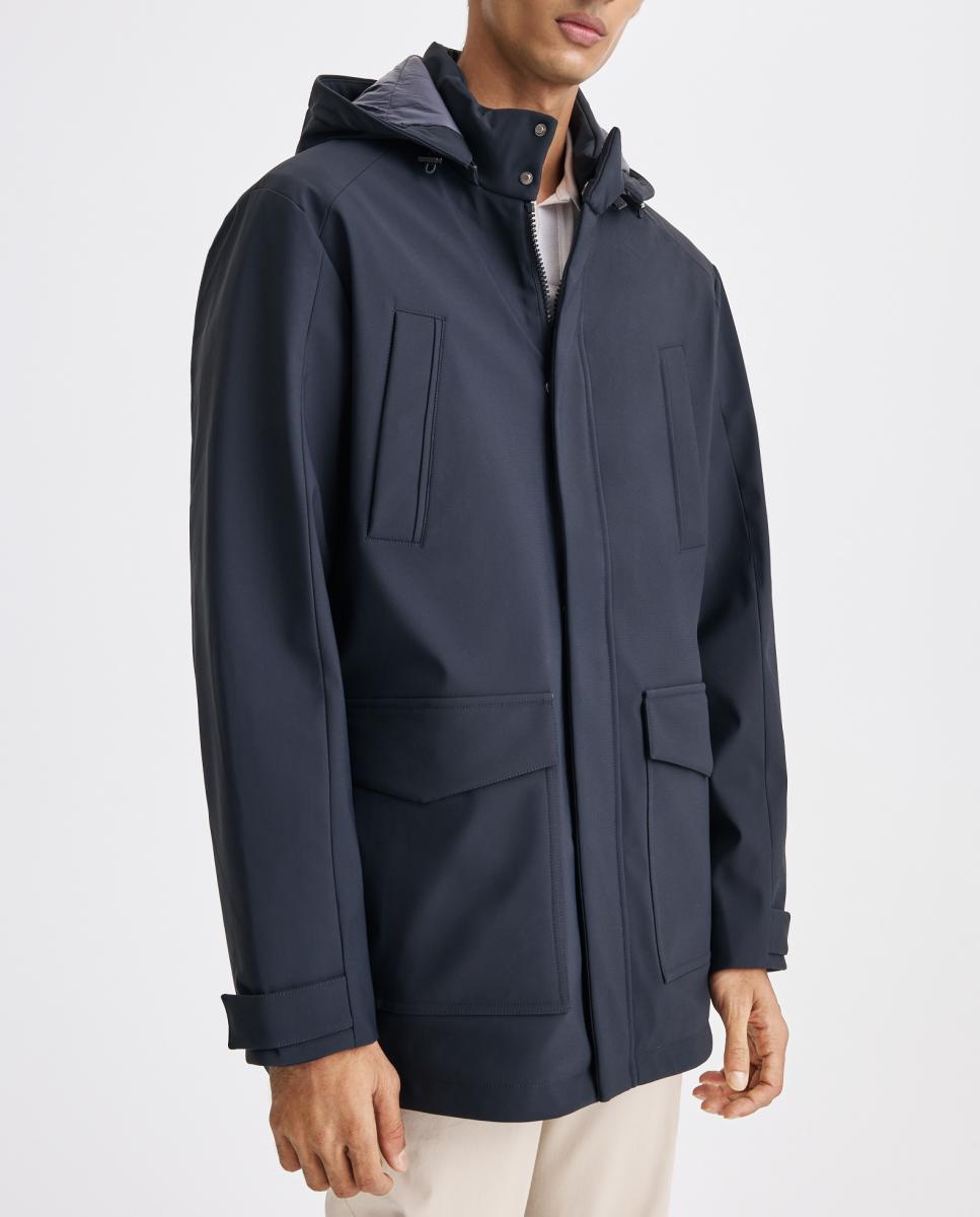 Imagen 0 de Chaqueton acolchado stretch repelente al agua con capucha desmontable de hombre