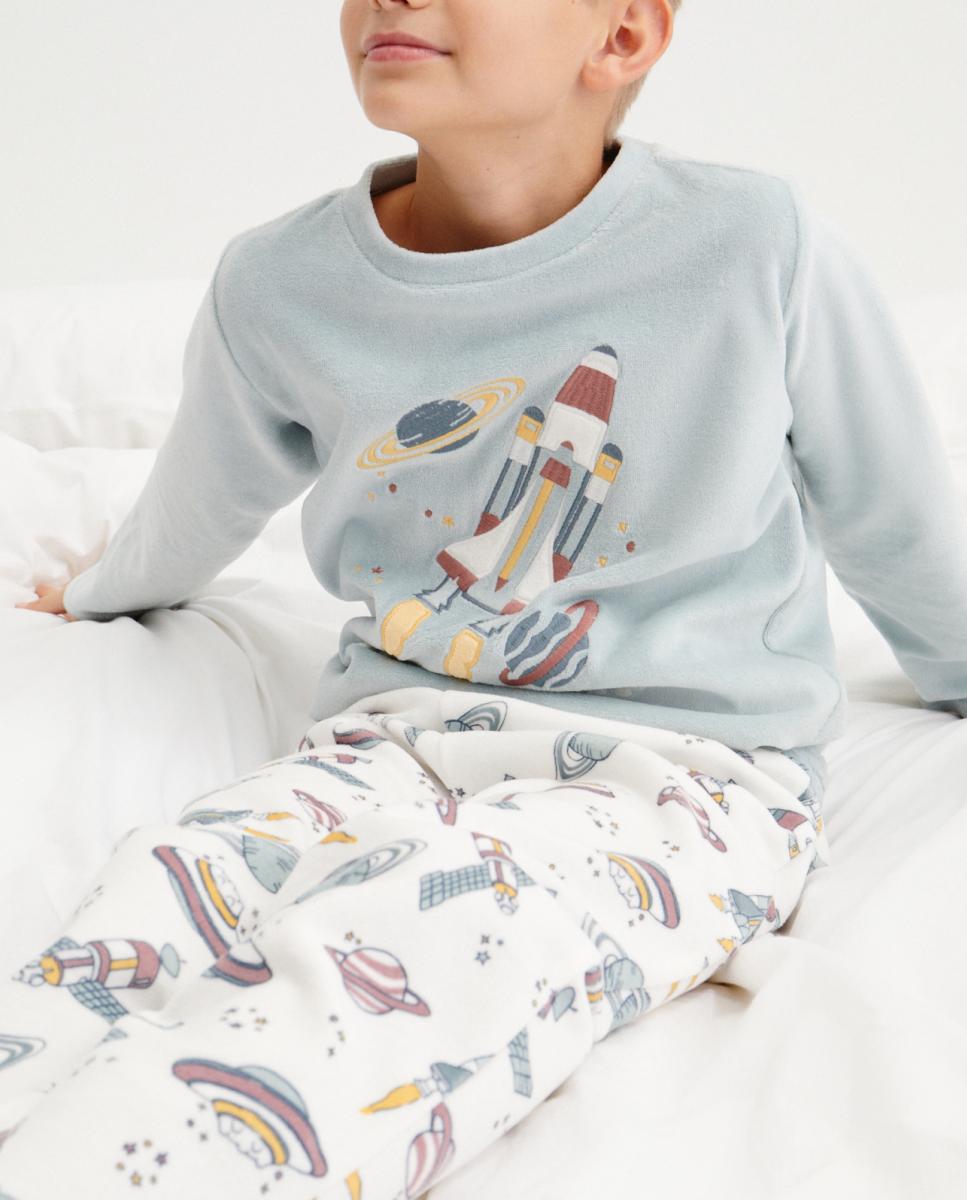 Imagen 0 de Pijama básico de niño con estampado cohetes