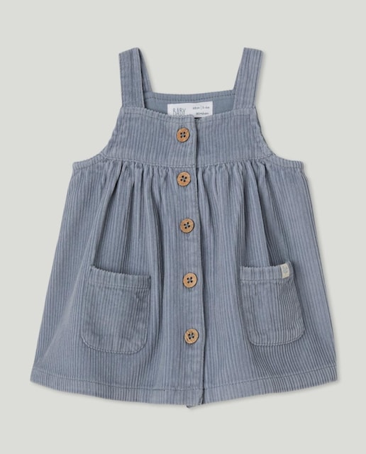 Imagen 0 de Vestido tipo pichi pana bolsillos de bebé niña