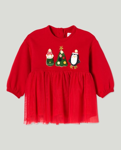 Imagen 0 de Vestido de Navidad con manga larga de bebé