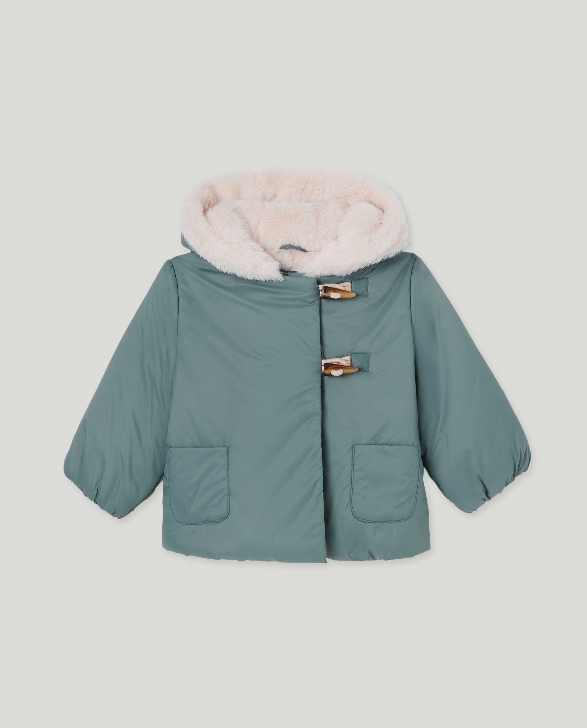 Imagen 0 de Parka gruesa de bebé niña con capucha y alamares