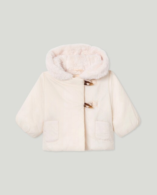 Imagen 0 de Parka gruesa de bebé niña con capucha y alamares