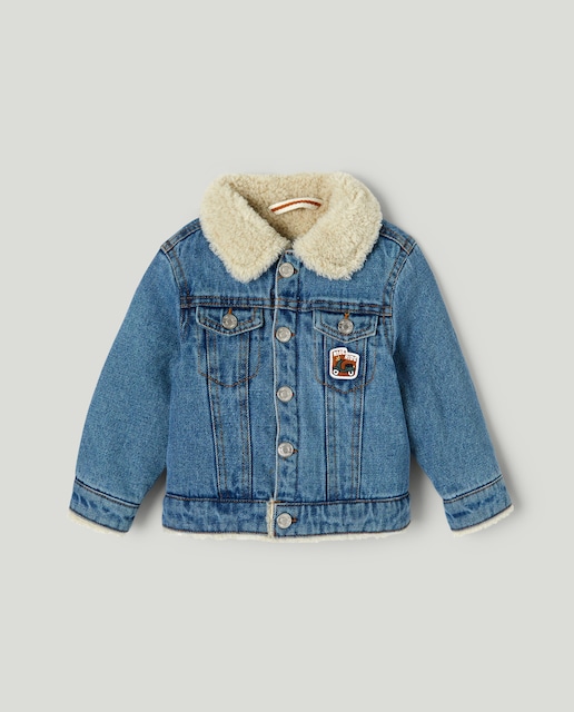 Imagen 0 de Cazadora denim con borrego de bebé niño
