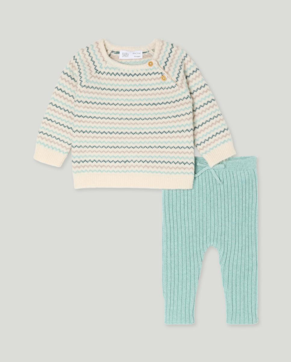 Imagen 0 de Conjunto liso tricot jacquard de bebés