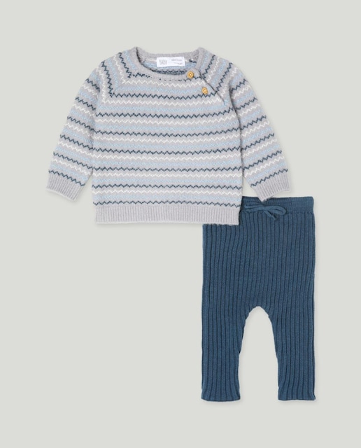 Imagen 0 de Conjunto liso tricot jacquard de bebés