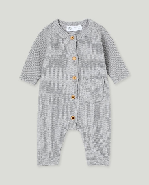 Imagen 0 de Pelele liso largo tricot de bebé niña