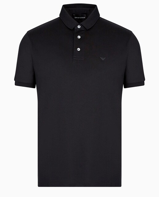 Imagen 0 de Polo de hombre regular color negro de manga corta