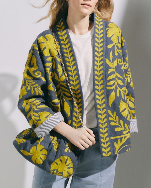 Imagen 0 de Chaqueta de algodón bordado bitono