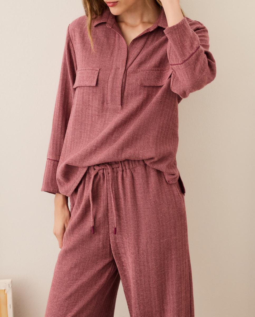 Imagen 0 de Blusa de espiga con manga larga