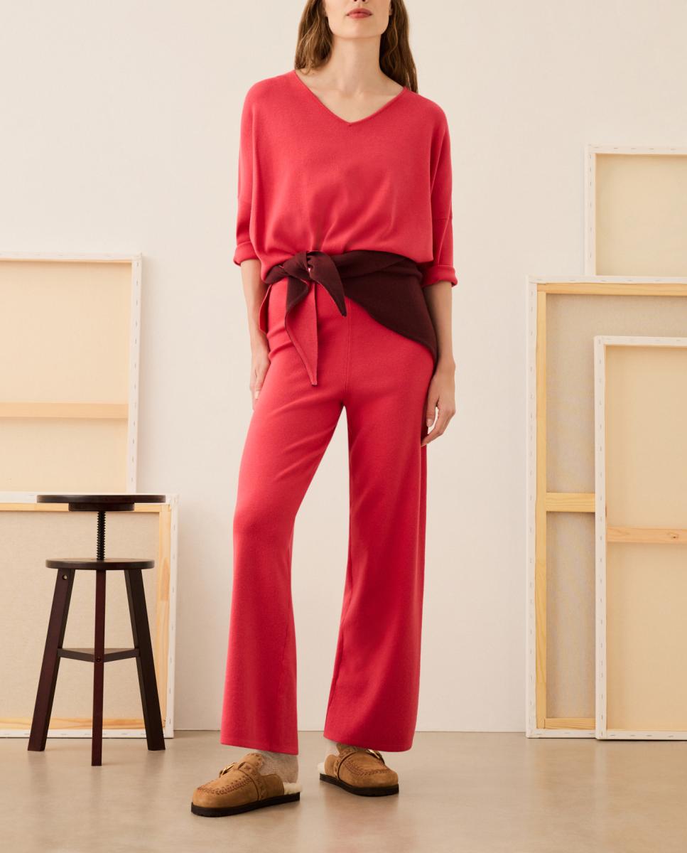 Imagen 0 de Pantalón amplio de punto de mujer