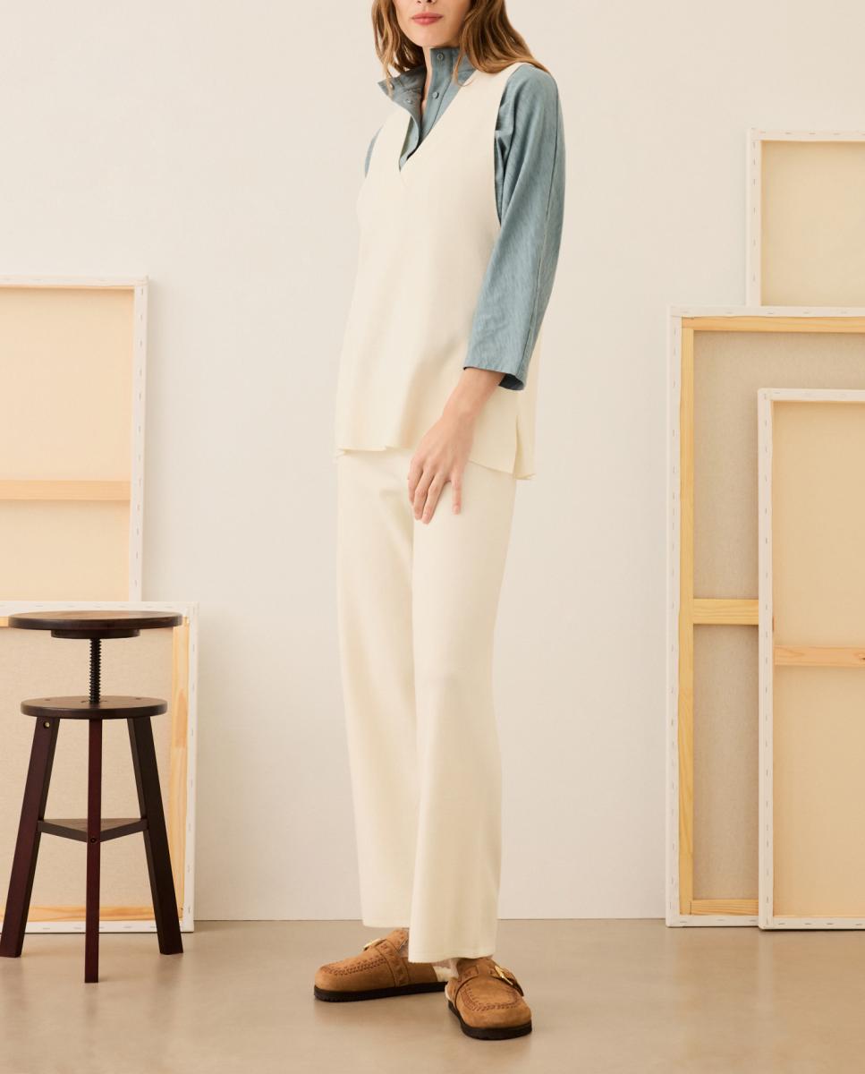 Imagen 0 de Pantalón amplio de punto de mujer