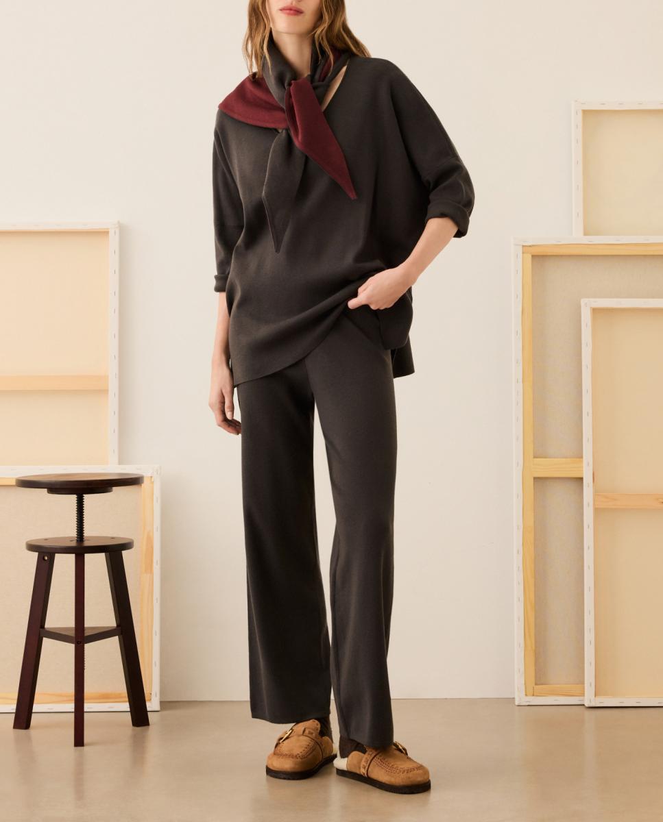 Imagen 0 de Jersey de punto de mujer con cuello pico