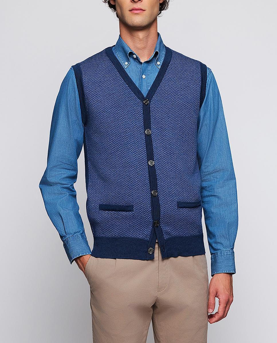 Imagen 0 de Chaleco de hombre jacquard con botones y dos bolsillos