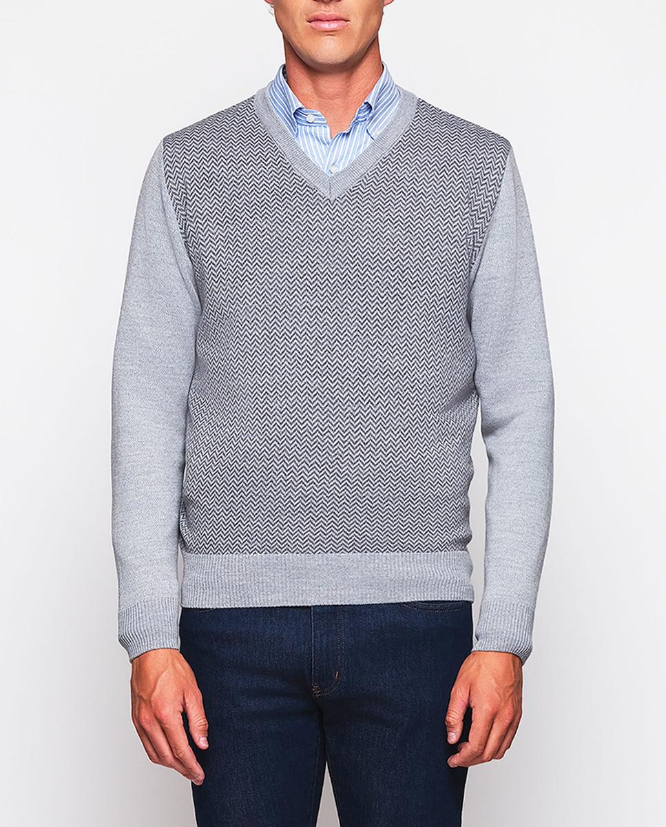 Imagen 0 de Jersey de hombre cuello pico delantero jacquard