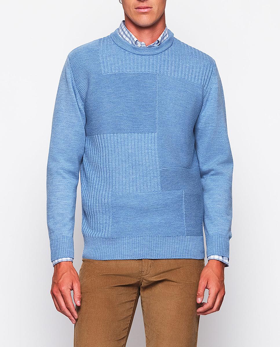 Imagen 0 de Jersey de hombre cuello caja jacquard patchwork