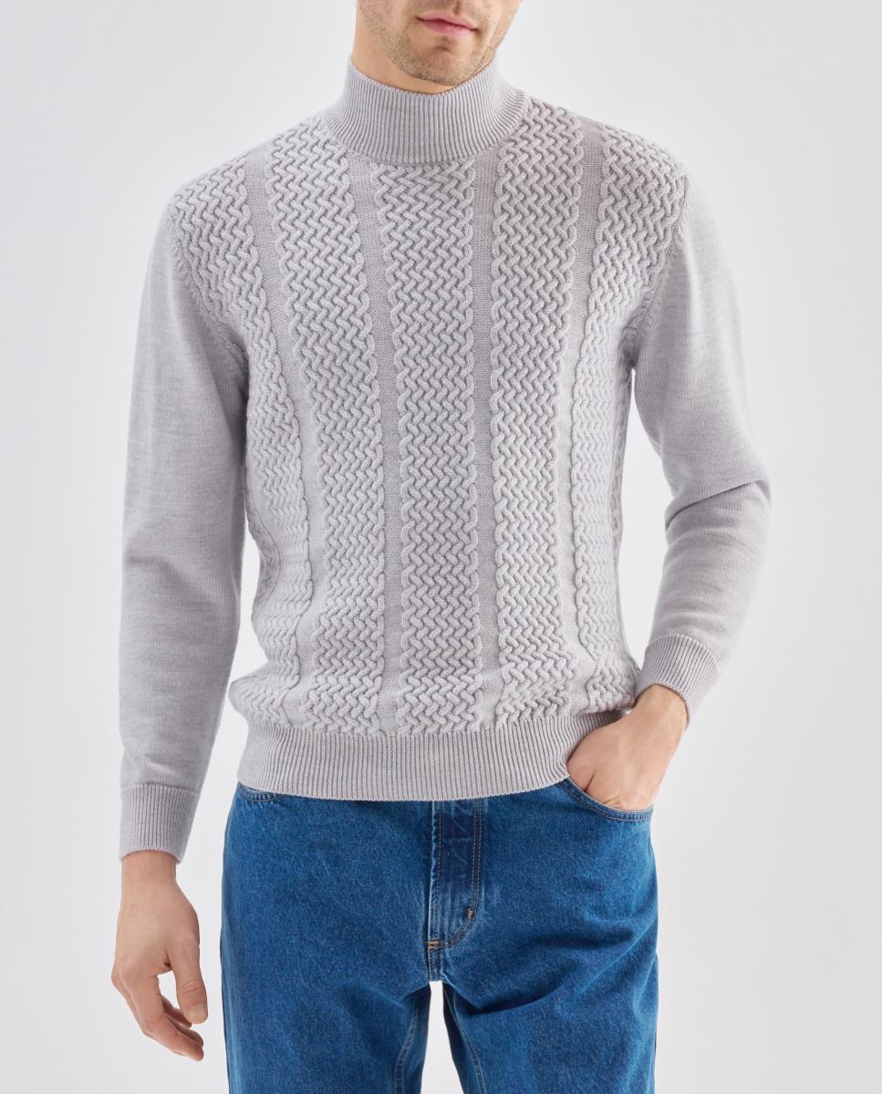 Imagen 0 de Jersey de hombre trenzado cuello semi-cisne