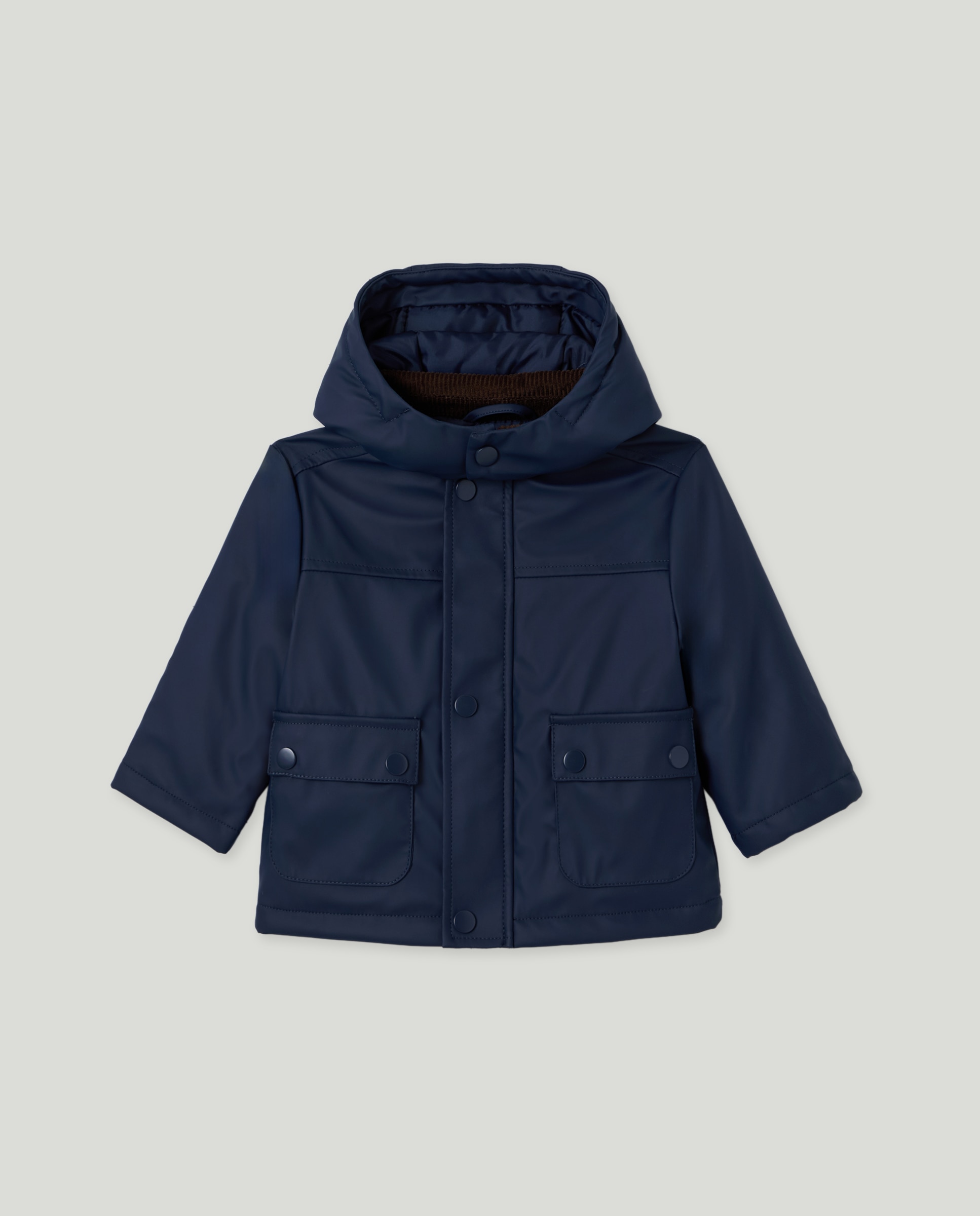 Imagen 0 de Parka de bebé engomada capucha cuello pana