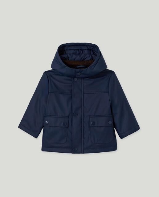 Imagen 0 de Parka de bebé engomada capucha cuello pana