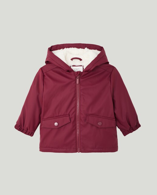 Imagen 0 de Parka de bebé con capucha engomada y forro de borrego