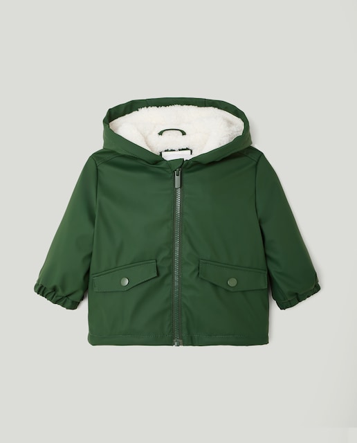 Imagen 0 de Parka de bebé engomada con capucha y forro de borrego