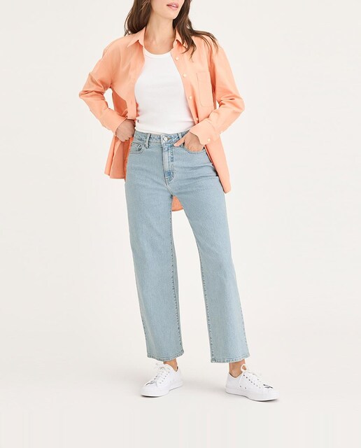 Imagen 0 de Pantalón vaquero recto de mujer