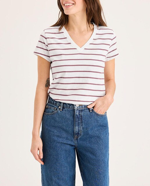 Imagen 0 de Camiseta de mujer manga corta cuello pico