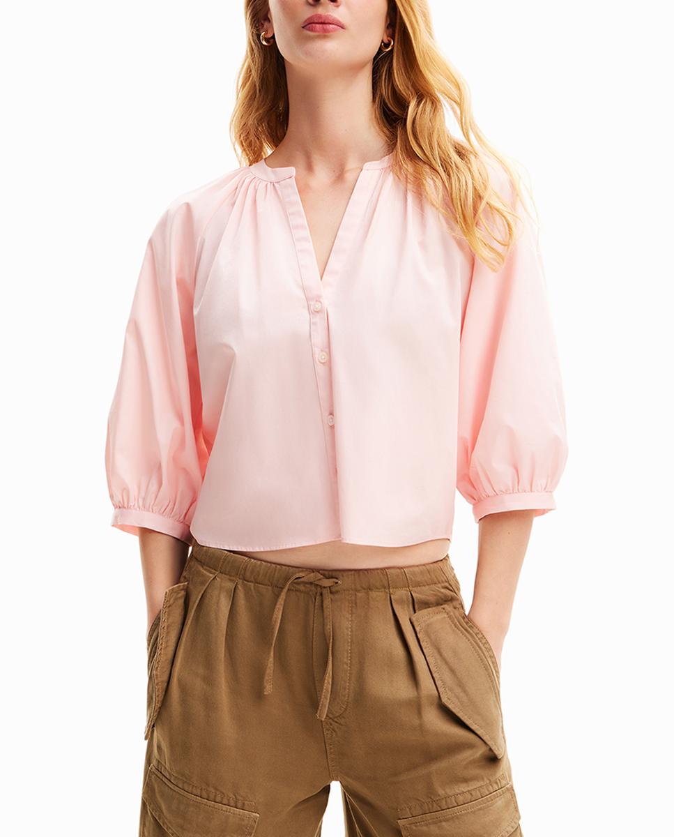 Imagen 0 de Blusa de mujer popelín escote pico