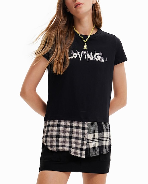 Imagen 0 de Camiseta de mujer bajo tartán