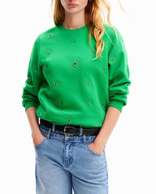 Imagen 0 de Sudadera de mujer bordados geométricos